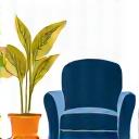 Stylized icon representing interior design and home decor