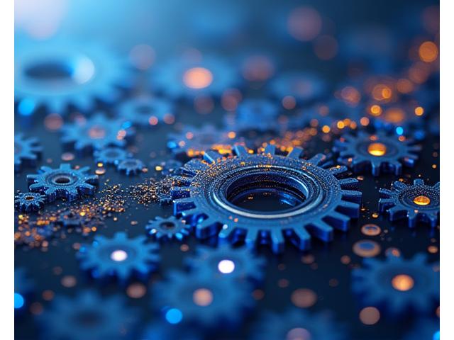 Abstract depiction of interconnected gears and artistic pigments, symbolizing innovative investment strategies blending finance and art.