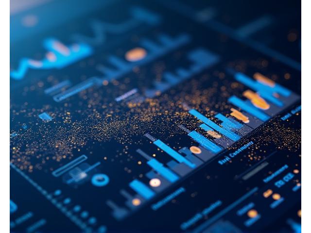A sophisticated, interactive digital interface displaying AI-driven asset allocation with various asset classes represented by dynamic charts and graphs, emphasizing a balanced portfolio strategy.