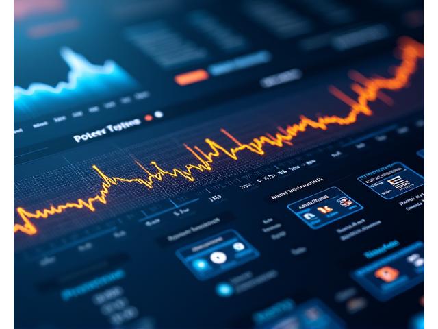 A futuristic dashboard showcasing predictive analytics for investment, with glowing trend lines extending into the future, market probability charts, and data visualizations for various asset classes, including pigment markets.