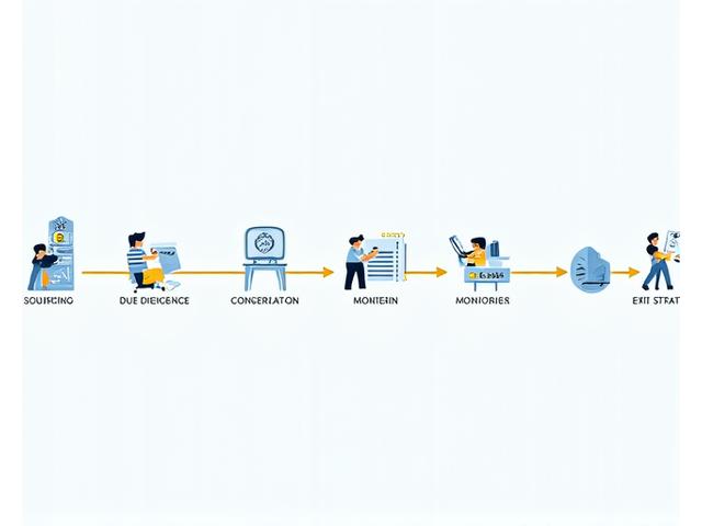 Diagram illustrating the comprehensive art acquisition and portfolio management workflow, from sourcing to sale.