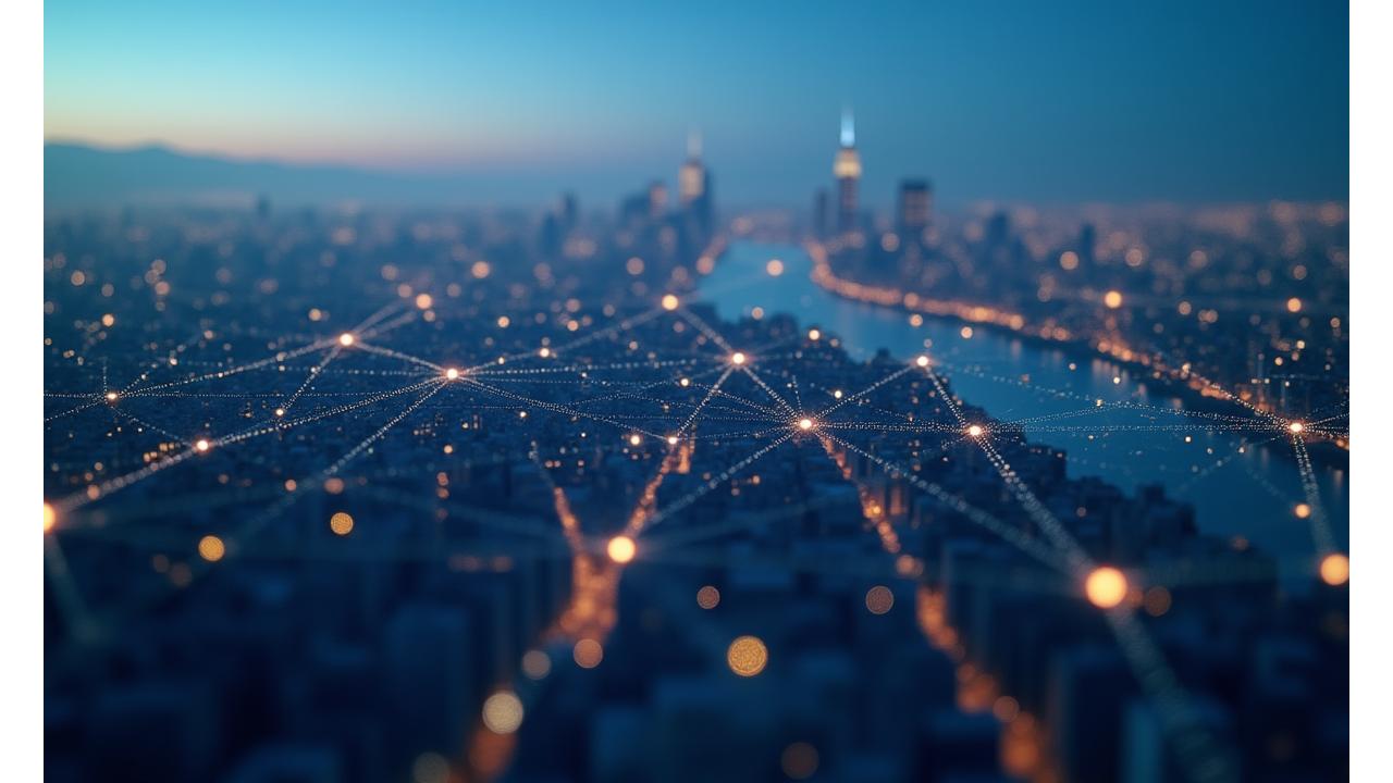 Abstract network connections over a sophisticated New York cityscape, representing an exclusive collector community