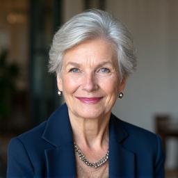 Portrait of Dr. Evelyn Reed, renowned art collector, elegant and thoughtful