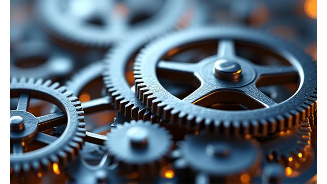 Abstract visualization of interlocking gears representing complex regulatory frameworks and seamless compliance.