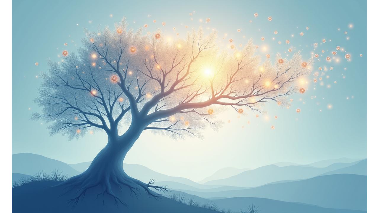 An ethereal, sophisticated family tree visualization where branches are subtly intertwined with financial growth curves and artistic elements, representing multi-generational wealth and legacy planning.