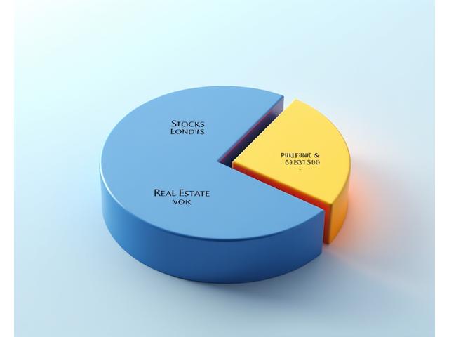 Interactive pie chart representing strategic asset allocation, depicting various asset classes including a segment for pigment and fine art investments.